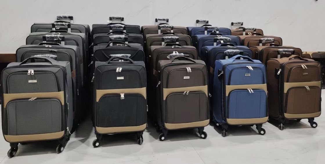 Valigia da filatura in tessuto unisex multicolore, valigia da cabina in tessuto di poliestere