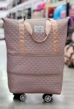 Carry-On Universal Wheel Multifunzione Multi-Layer Expansion Business Grid Pattern Travel Duffel Bag