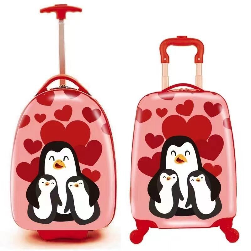Prezzo di fabbrica 18 pollici Bambini carini Bambini Animali Cartoni animati Valigia da viaggio Bagaglio rigido con ruote a spinner