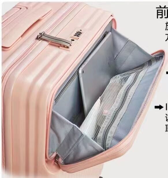 High Quality ABS PC Hard Luggage Portare sul bagaglio con TSA e tasca portatile aperta 20/24/26 pollici sacchi bagagli