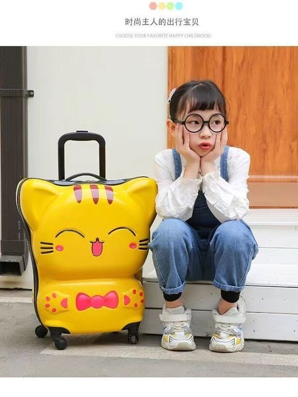 Portare una valigia su ruote Viaggiare Bagaglio rotolante Bambini Bagaglio arrotondato Cabina del carrello Borsa piccola e carina