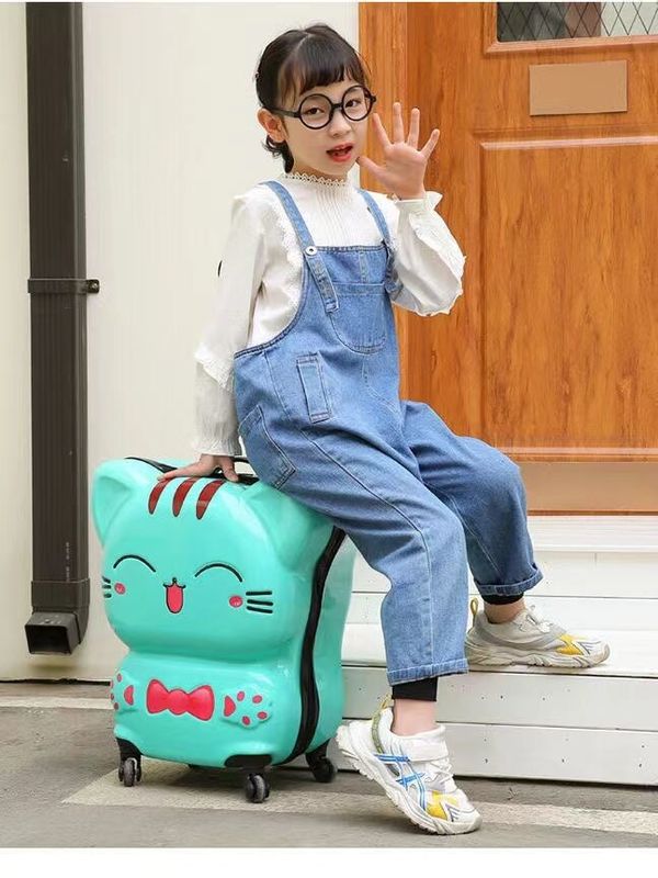 Nuovi Ragazzi E Ragazze Bagaglio Rotondo Bambini Cassa Trolley Colorato Cartoni animati Carini Bambini Bagaglio