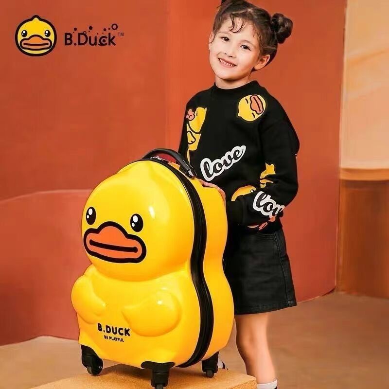 Giallo Anatra Animal Design Bambini Trolley Valigia Bambini Cartone animato Valigia a rotelle