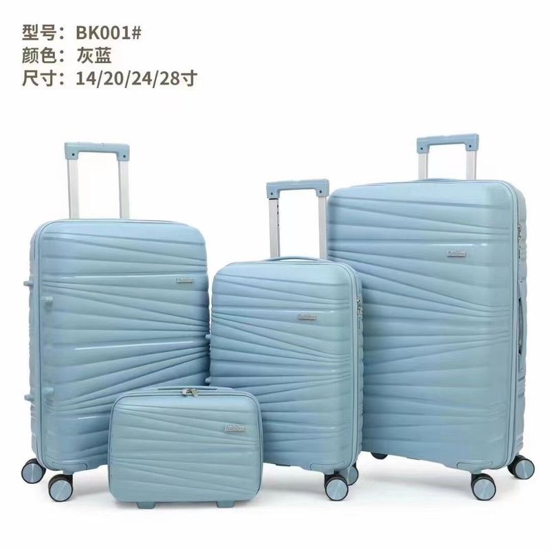 Ruote a 360 gradi personalizzate Baule 4 pezzi PP Luggae Case Combinazione Serratura Set valigia