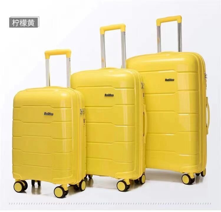 Valigetta universale a tre pezzi con cerniera con ruota in PP, carrello unisex, bagagli da viaggio, custodia di imbarco