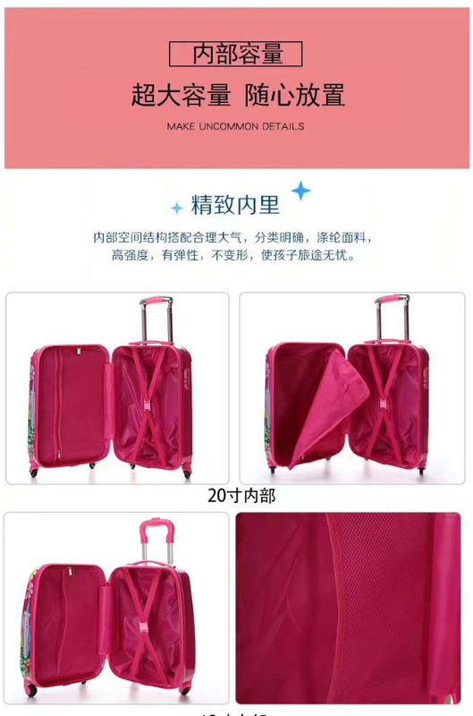 Fabbrica OEM trasparente chiara Disegno personalizzato Disegno animato Animal Design ABS PC Borsa da viaggio Bambini Borsa da viaggio
