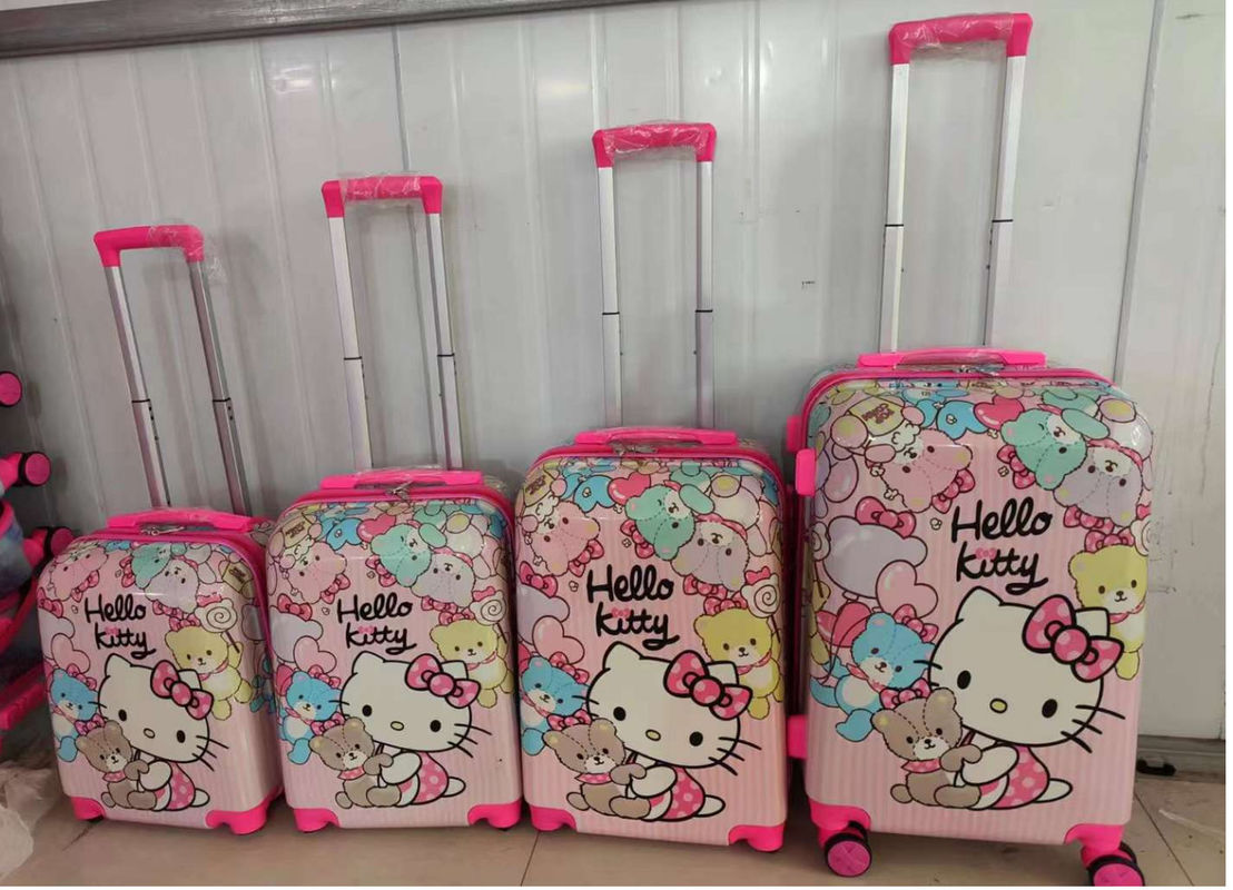 Valigia rosa Kt per bambini con maniglia a ruota giratoria Unicorni leggeri Portare bagagli per ragazze Bambini Hello Kitties