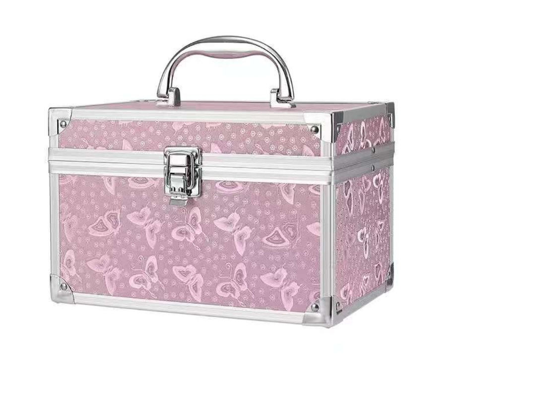 Low MOQ Cassa Vanità Con Specchio Maquillage Spazzola Cassa Viaggio Maquillage Scatola Bagagli Cassa Cosmetica In Aluminio Organizzatore