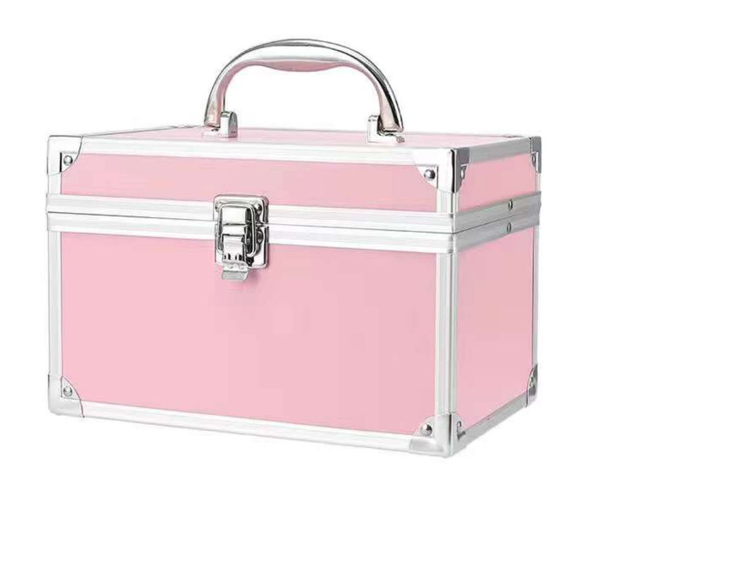 Cassa cosmetica da trucco a colori multipli Fabbrica vendita diretta Cassa di treno in alluminio con serratura