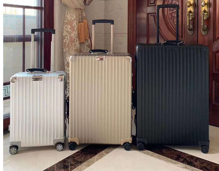 Vendita a caldo Tutto alluminio magnesio lega Vintage bagagli da viaggio Unisex Portatile TSA Custom Lock Valigia ruote giratrici Manufa