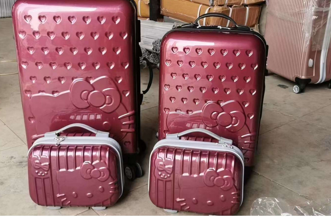 OEM Valigia da viaggio rosa con ruote a rotazione con modello personalizzato
