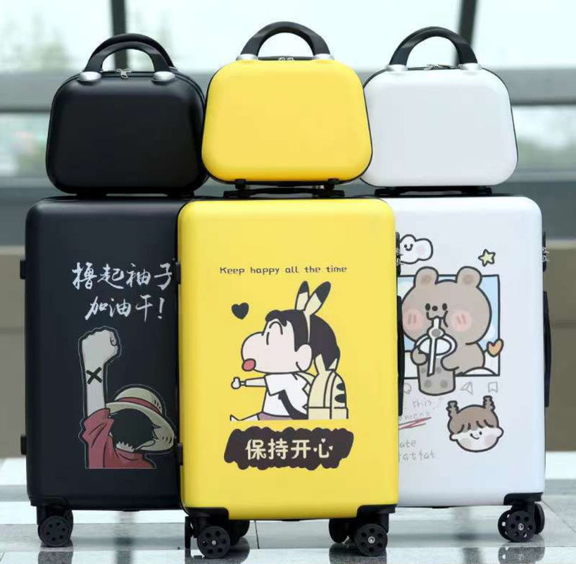 4 ruote Logo personalizzato fai da te stampa creativa sacchetto da viaggio bagagli spinner cabina ABS PC carrello portabagagli con logo personalizzato