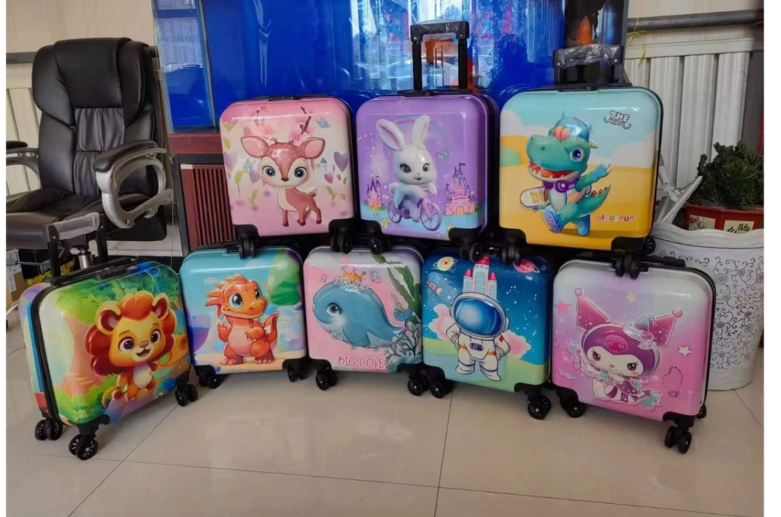 Nuovo cartone animato 3D bagaglio per bambini grande portata valigia per studenti combinazione di ruote universale serratura valigia all'ingrosso 18