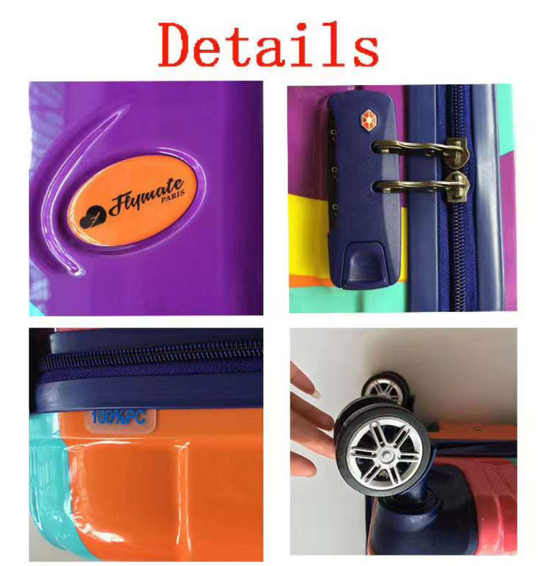 Classic Vintage ABS 3 Pieces Set Sacchetti di carrello Conchiglia dura Spinner di viaggio Set valigia