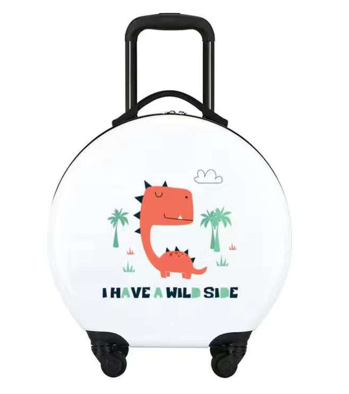 Disegno di moda personalizzato Forma rotonda Bambini 18 pollici Sacchetti di carrello Bambini carini Bagagli da viaggio per bambini