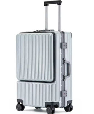 Copertina anteriore lato aperto carrello bagagli cassa d'imbarco per affari tira con carica USB muta ruota universale