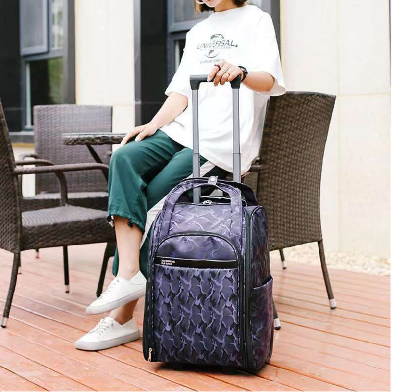 Softside Bambini Bagaglio Scuola Portafogli 4 Ruote Borsa da viaggio Ragazzo Zaino Con Pull Rod