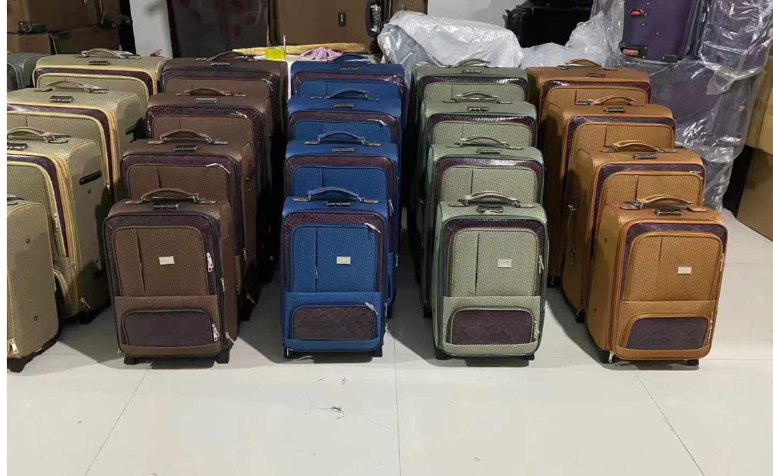 Brown 4 ruote 3 PC Eva Rolling Trolley Bagaglio Espandibile Spinner Bagaglio Set
