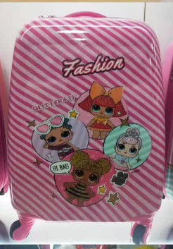 Prezzo all'ingrosso di fabbrica 18 pollici Bambini carini Bambini Animali Cartoni animati Valigia da viaggio Bagaglio rigido con ruote a filatura